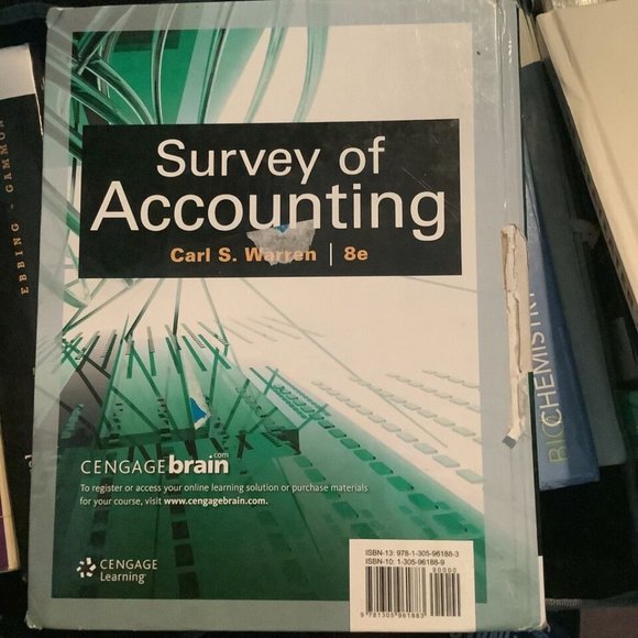 This textbook, Survey of Accounting by Carl S. Warren, provides a comprehensive - Picture 2 of 2